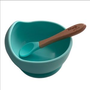 Silicone Bowl & Spoon Set - Aqua